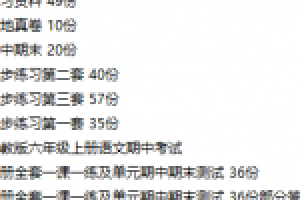 小学六年级语文上册(学期)试卷-280份-PDF版