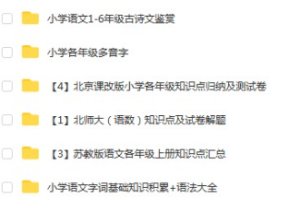 强烈推荐:小学1-6年级,语文知识点归纳 期中期末单元测试卷- PDF+DOC+PPT文档合集